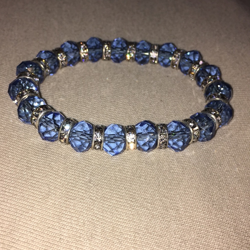 blue and silver bracelet